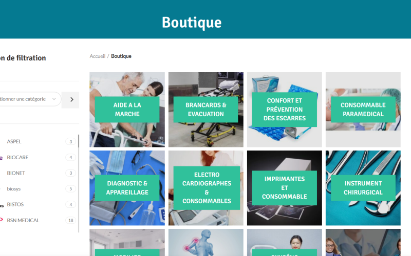 Site-Web E-Commerce d'une boutique paramedicale